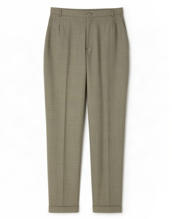 Max&Co. Pantalones casuales cónicos de cintura alta para mujer UK 46 Large W32 L30 Verde