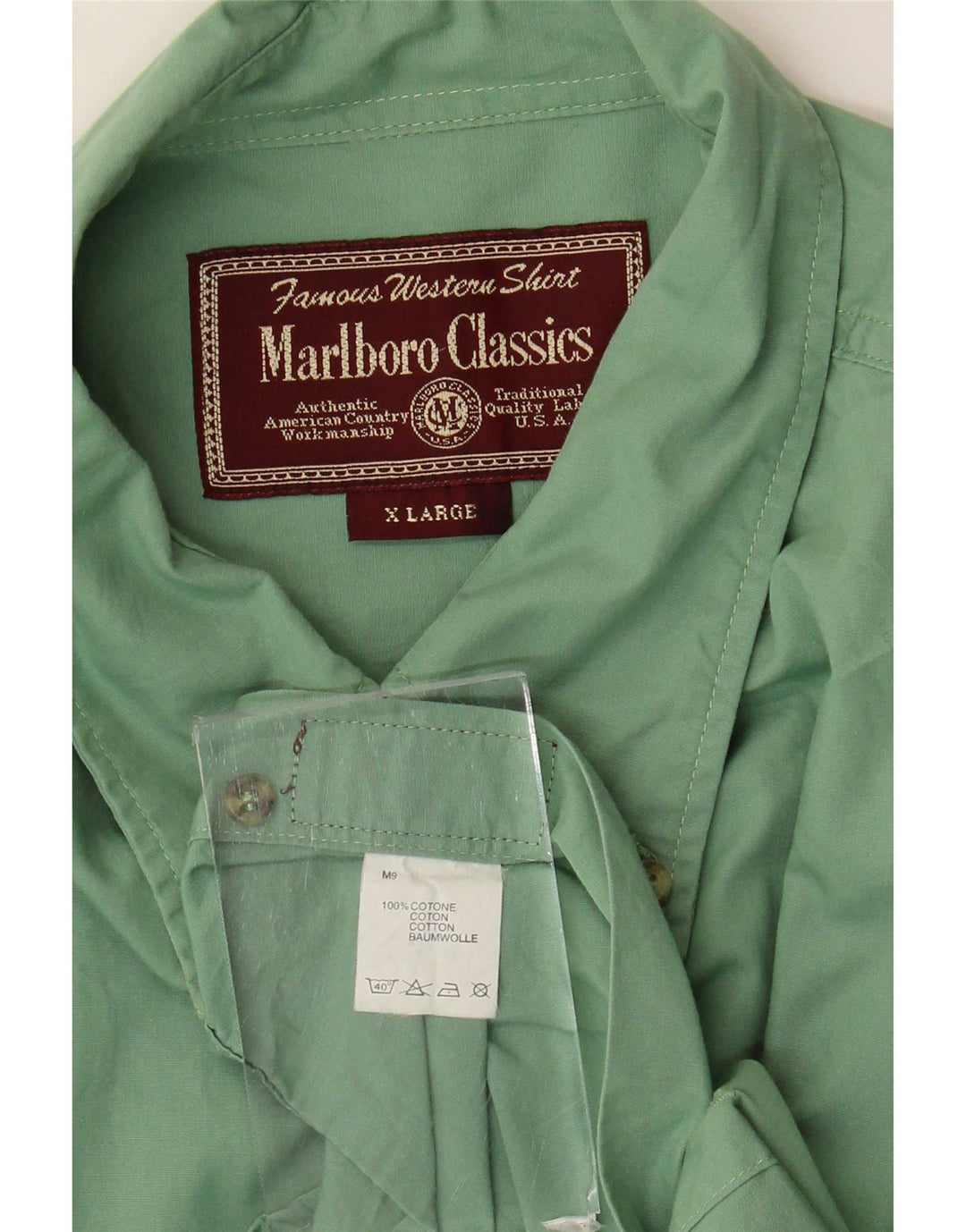 Camisa Marlboro Classics Hombre XL Algodón Verde