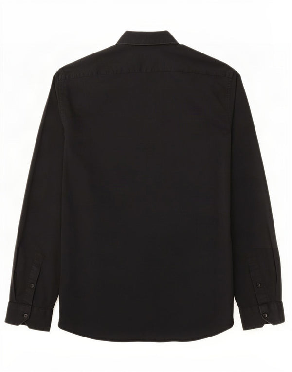 Zara Hombre Camisa Super Slim Fit Grande Algodón Negro