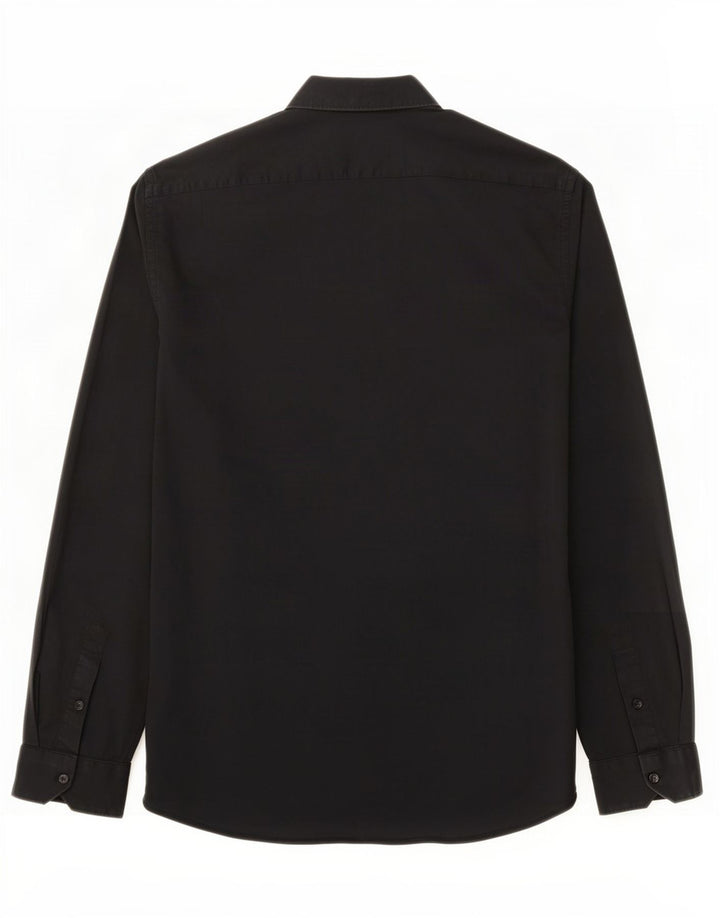 Zara Hombre Camisa Super Slim Fit Grande Algodón Negro