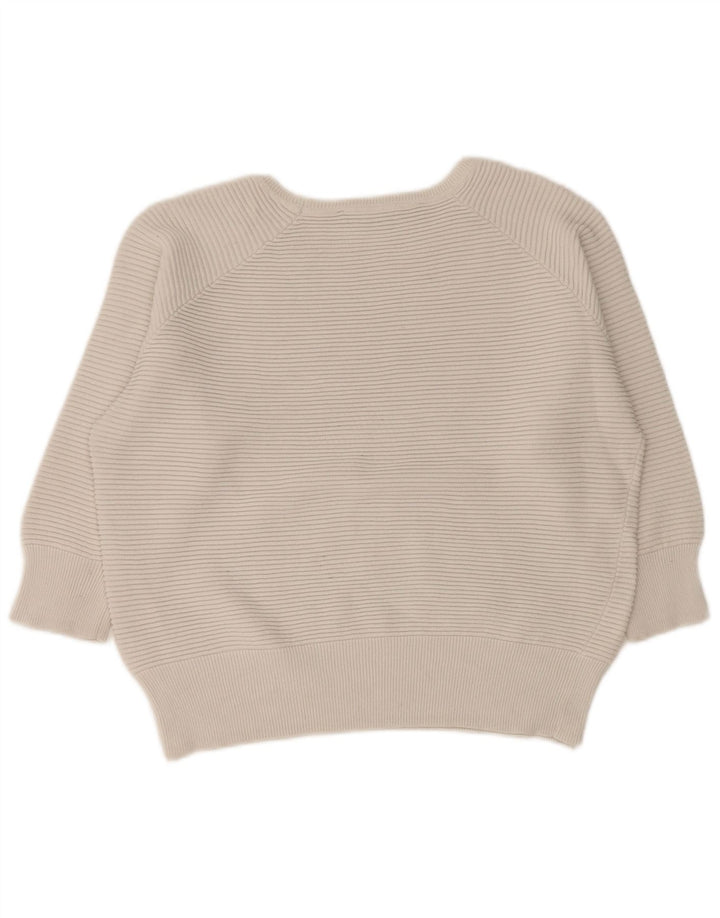 FRENCH CONNECTION Suéter tipo jersey con cuello barco para mujer UK 10 Small White