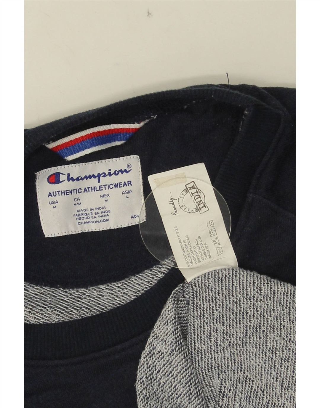 CHAMPION Sudadera gráfica para hombre Jumper Medium Azul marino Algodón