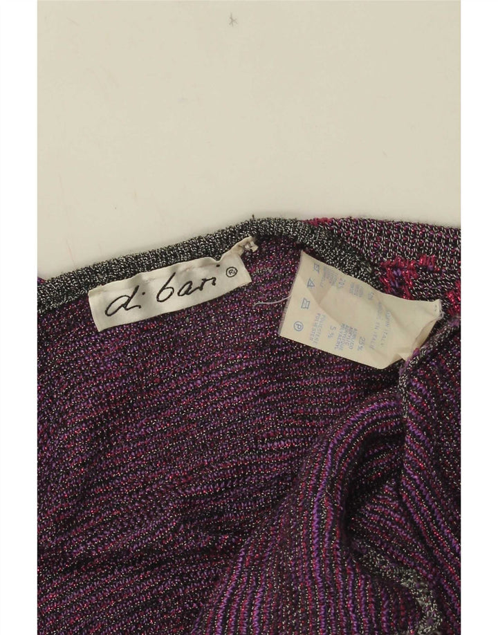 Di Bari Cárdigan con estampado abstracto para mujer IT 40 Small Purple