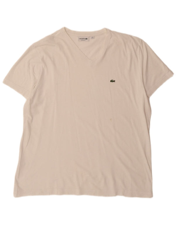 Lacoste Camiseta Regular Fit para Hombre Talla 7 2XL Algodón Blanco