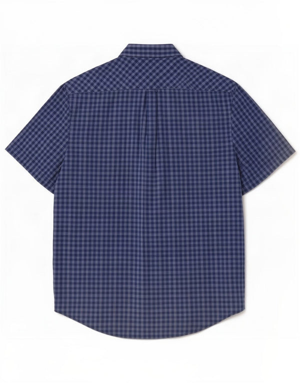 Ben Sherman Camisa de manga corta para hombre XL Algodón a cuadros azul