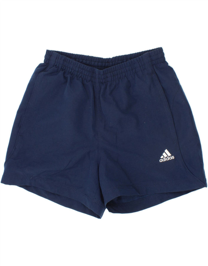 ADIDAS Boys Climalite Sport Shorts 9-10 Years Navy Blue Polyester Vintage Adidas and Second-Hand Adidas from Messina Hembry 