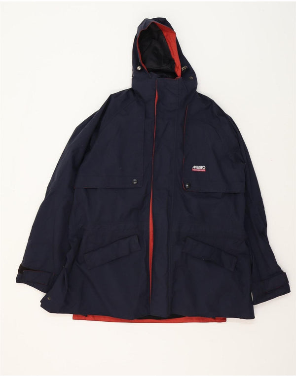 Musto Chaqueta cortavientos con capucha para hombre UK 40 Large Poliéster azul marino