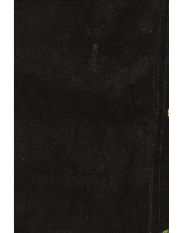 Pionier Chaleco de ante para hombre 4XL Negro