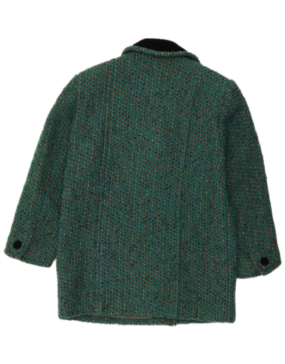 Vintage mujer abrigo Reino Unido 12 verde medio moteado