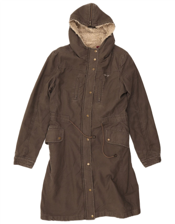 ROXY Chaqueta Parka Sherpa con Capucha para Mujer UK 44 Algodón Gris Medio