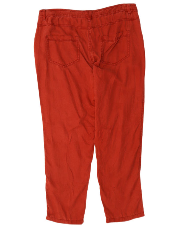Marks & Spencer Pantalones chinos de cintura alta para mujer UK 14 Large W34 L27 Rojo