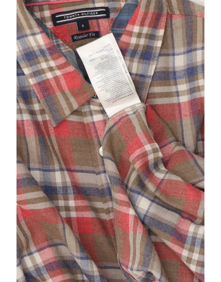 Tommy Hilfiger Camisa de franela para mujer US 8 Mediana Cuadros multicolores