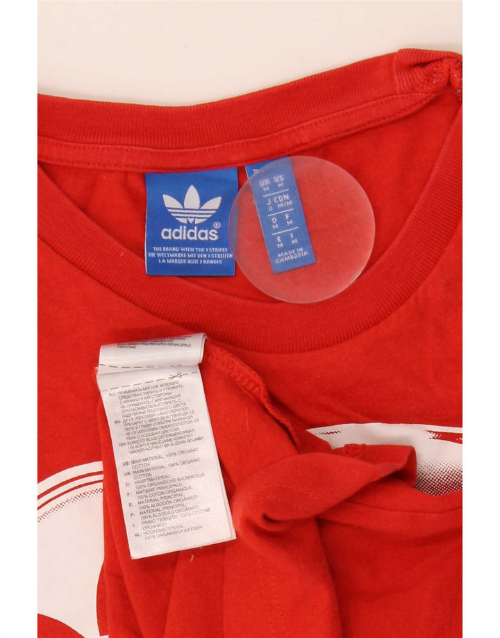 Adidas - Camiseta gráfica para hombre, color rojo medio, algodón