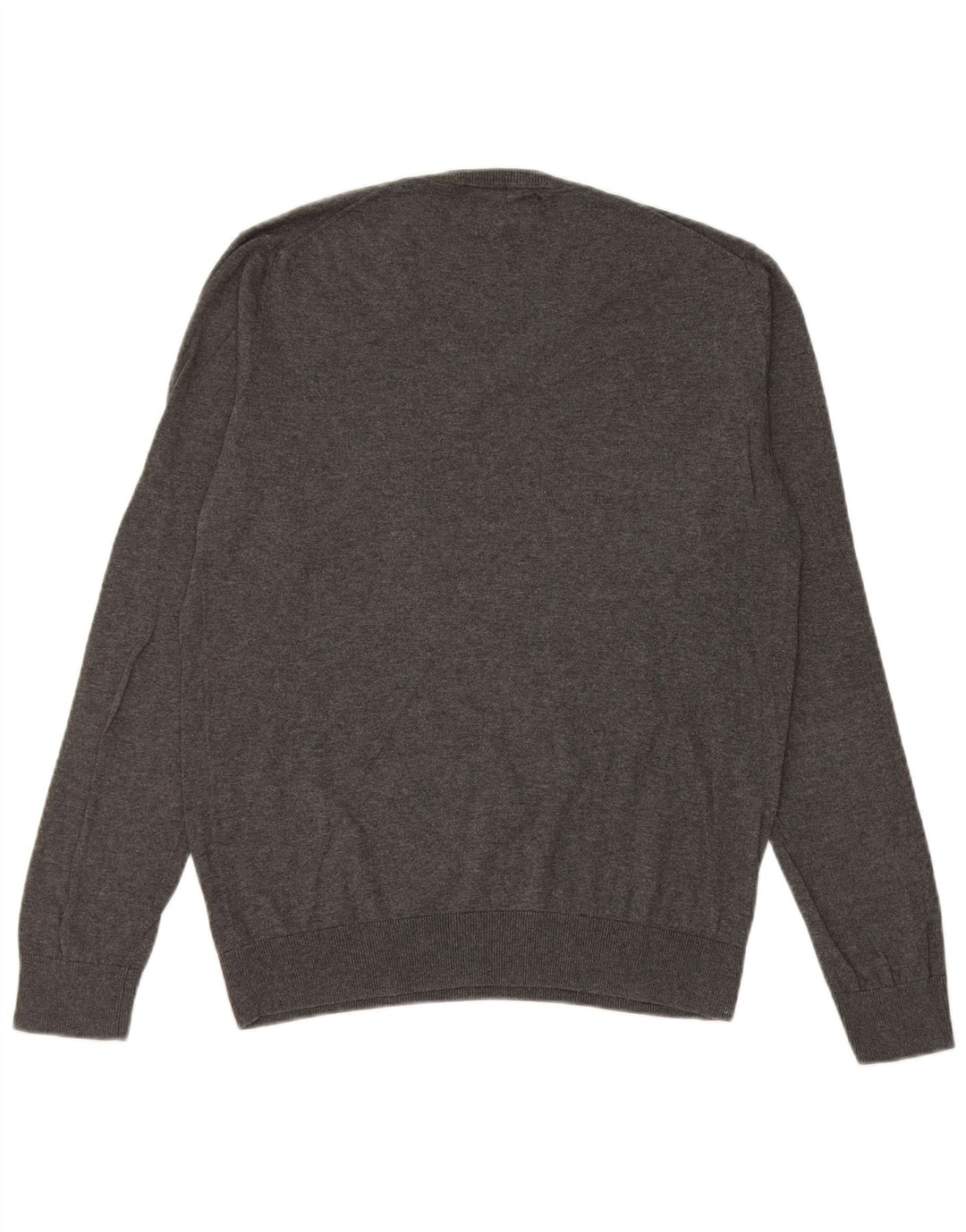 Zara Hombre Jersey Con Cuello En V Seda Gris Medio