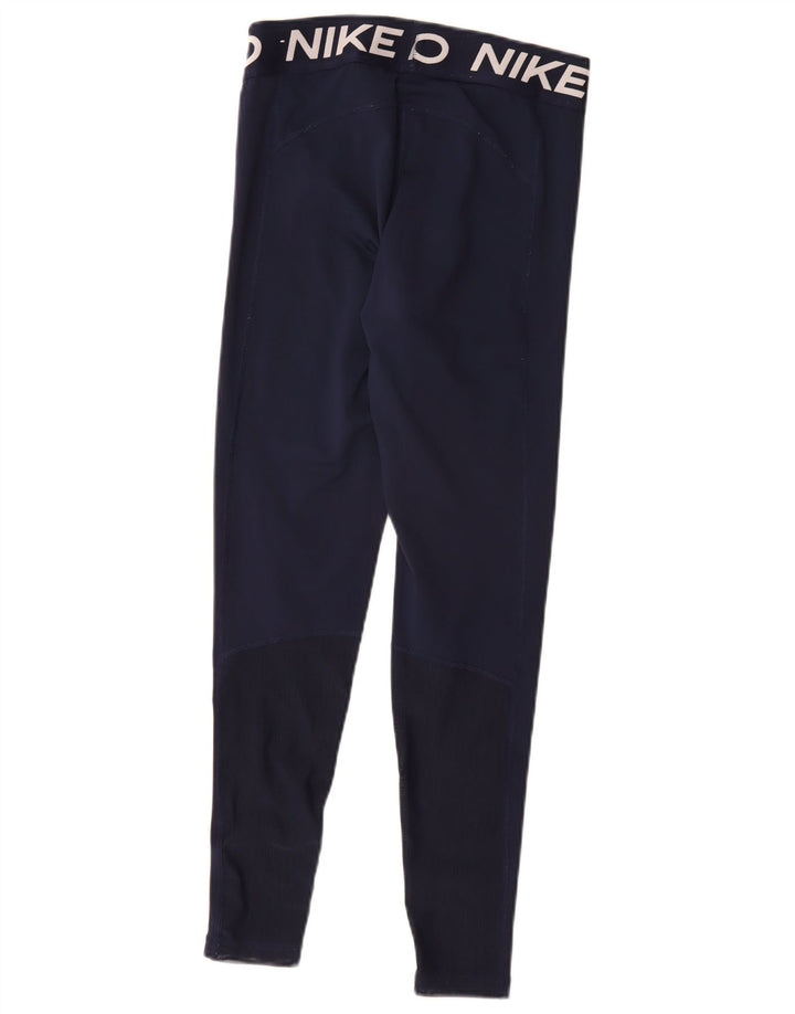 Nike - Leggings gráficos Dri Fit para mujer, talla 40, poliéster, color azul marino mediano