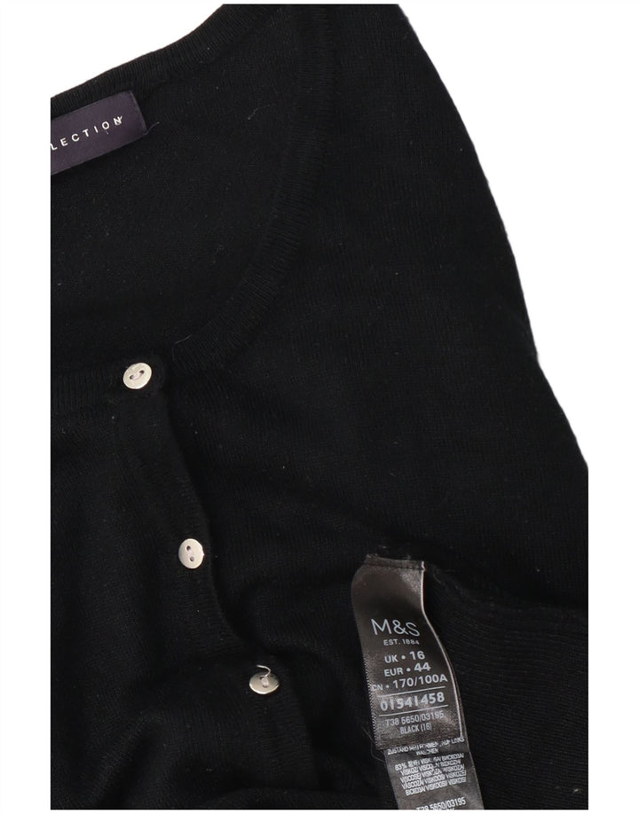 Marks & Spencer - Cárdigan para mujer, talla 40, talla grande, viscosa negra