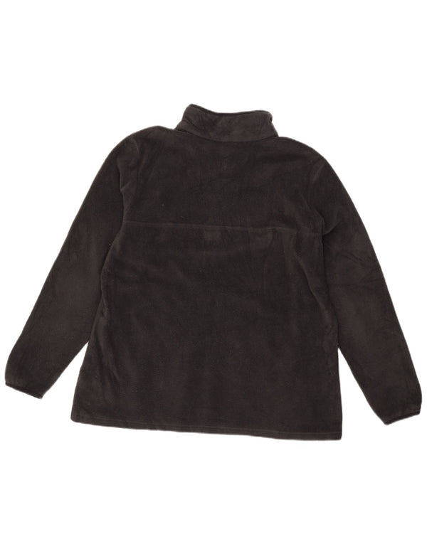 Columbia Jersey de forro polar con cuello y botones para mujer UK 40 XL Poliéster gris