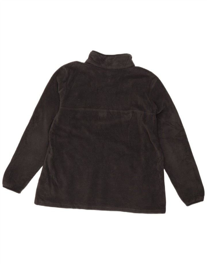 Columbia Jersey de forro polar con cuello y botones para mujer UK 40 XL Poliéster gris