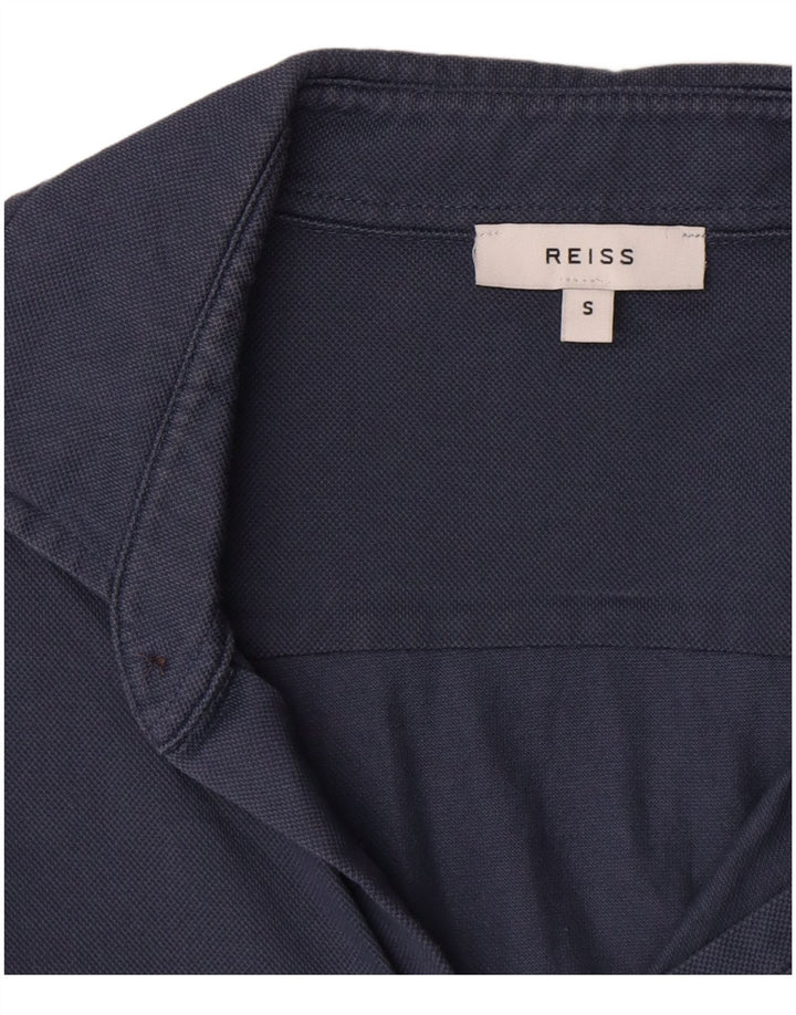 Camisa Reiss Hombre Small Azul Algodón