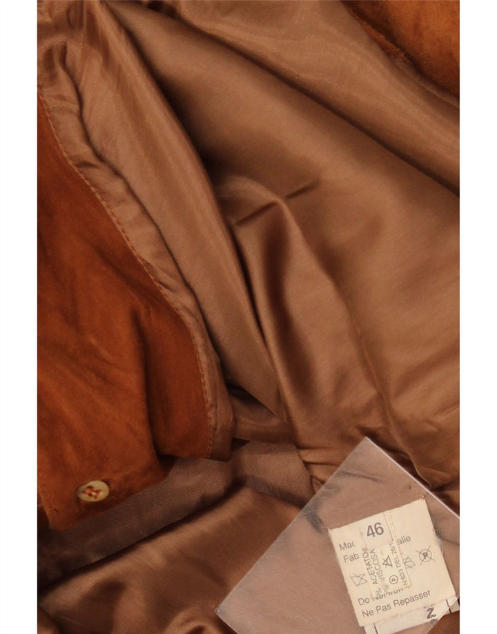 Vintage mujer chaqueta de ante IT 46 cuero marrón grande