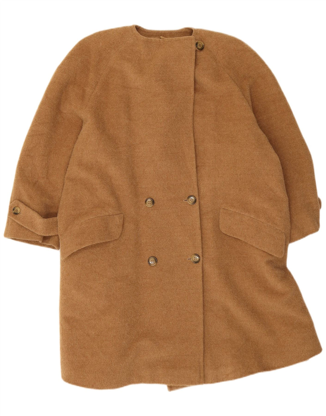 Les Copains Abrigo Extragrande De Doble Botonadura Mujer IT 42 Beige Medio