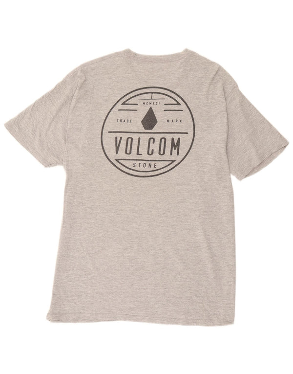 Volcom Camiseta gráfica para hombre Top grande de algodón moteado gris