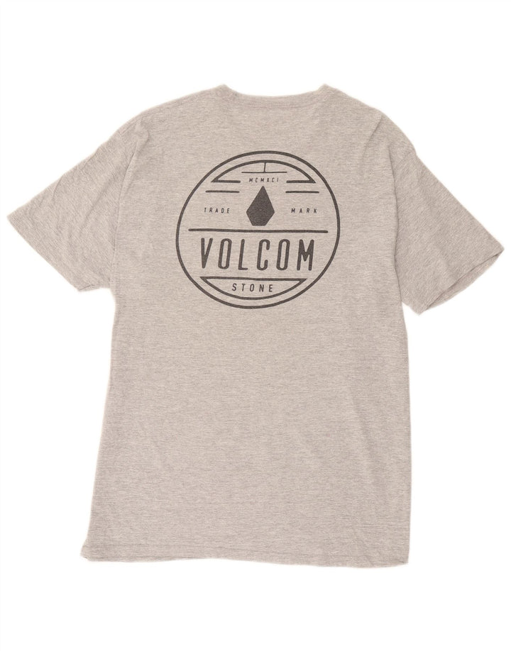Volcom Camiseta gráfica para hombre Top grande de algodón moteado gris
