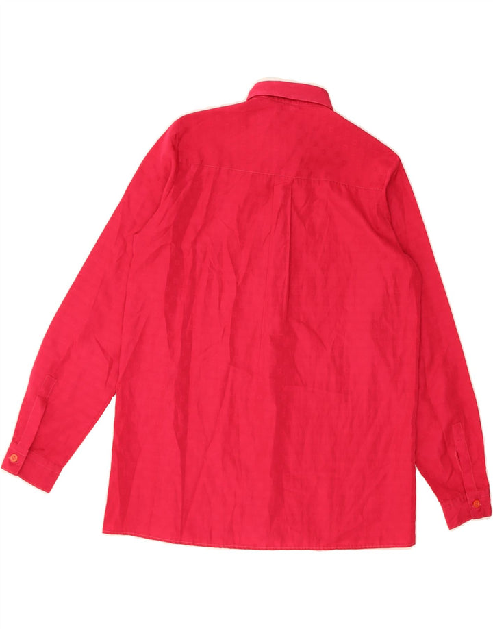VINTAGE Womens Shirt Blouse UK 14 Medium Red Striped Vintage Vintage and Second-Hand Vintage from Messina Hembry 