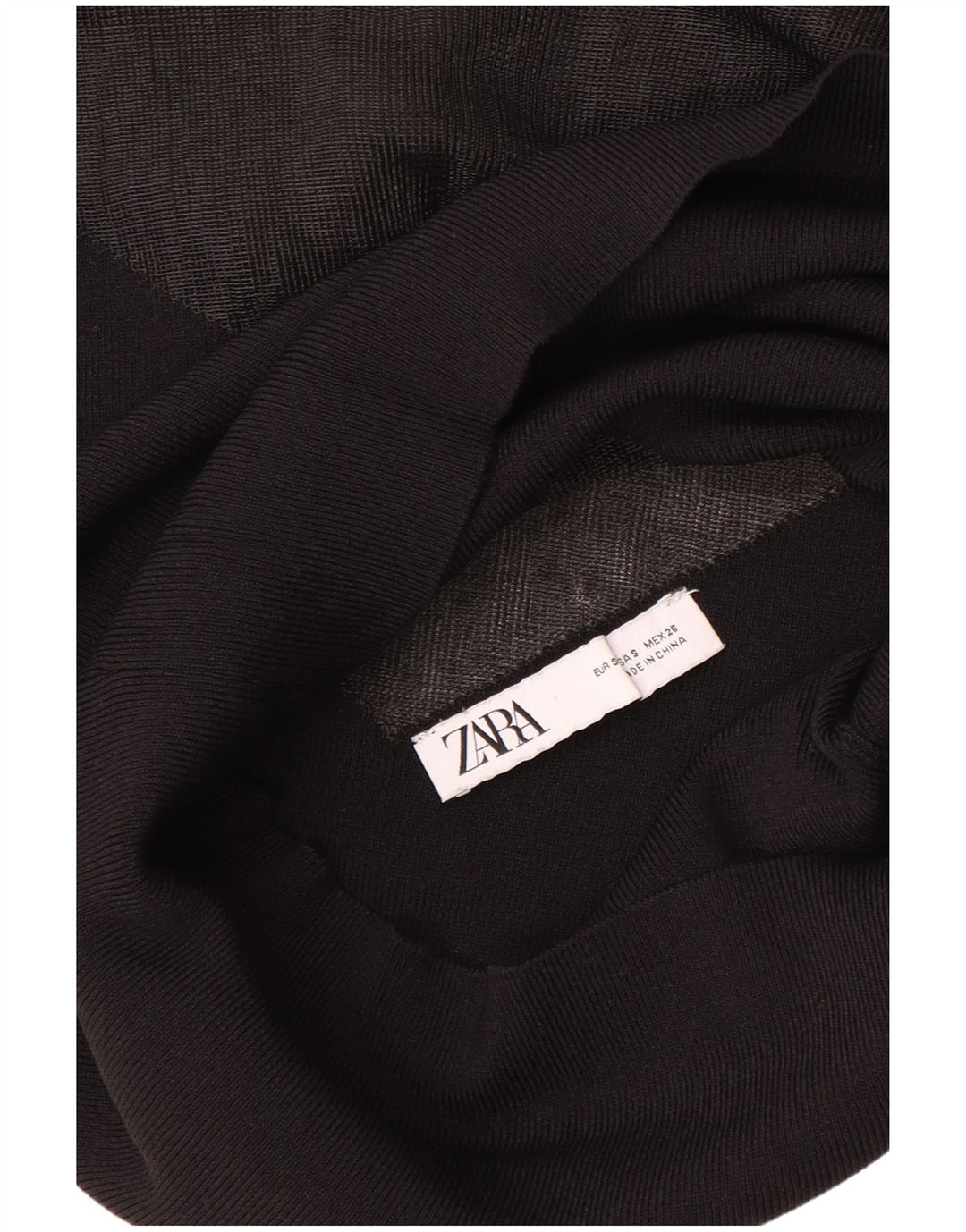 Zara Mujer Blusa Transparente Top UK 8 Small Negro