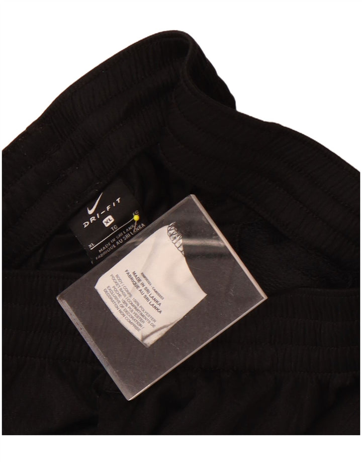 Nike Pantalones cortos deportivos Dri Fit para niños 13-14 años XL Negro Colorblock Poliéster