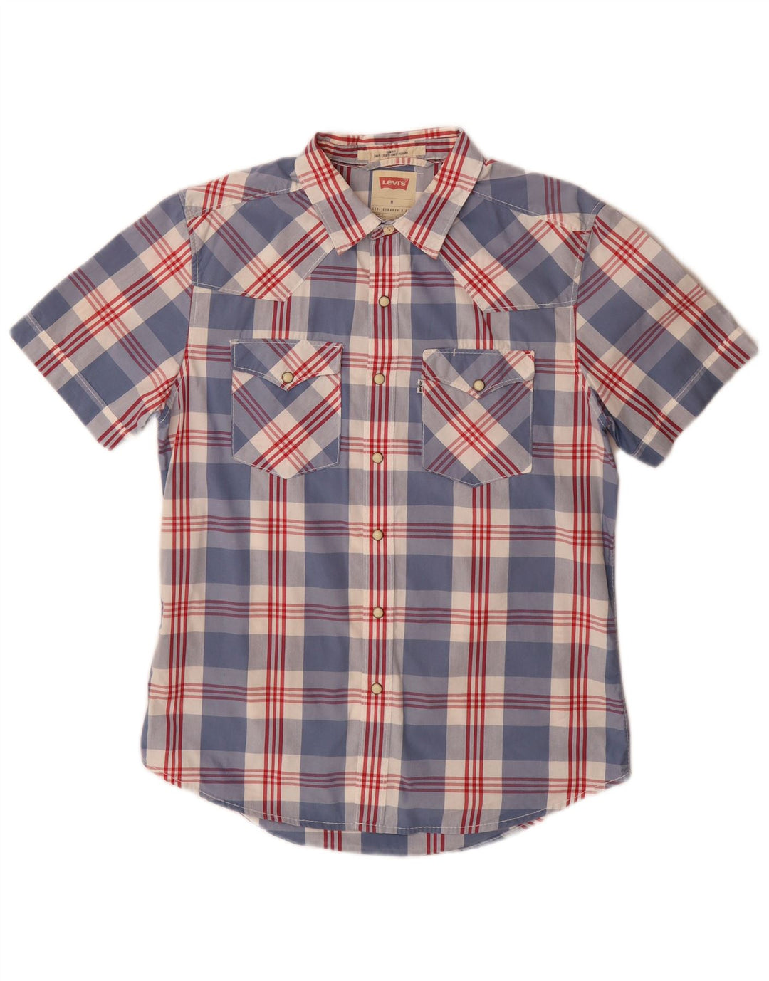 Levi's Camisa Slim Fit De Manga Corta De Algodón A Cuadros Azul Medio