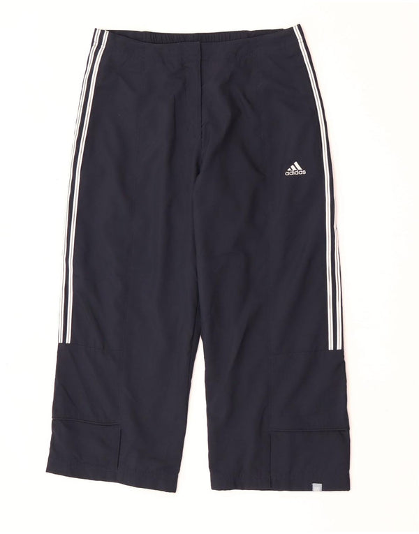 Adidas Pantalones Capri de Pierna Ancha para Mujer UK 10 Small W32 L20 Azul Marino