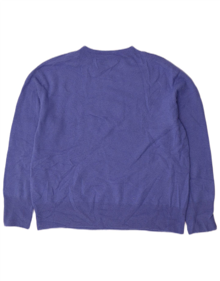 Zara Mujer Oversize Cuello Redondo Jersey Jersey UK 10 Small Blue Wool