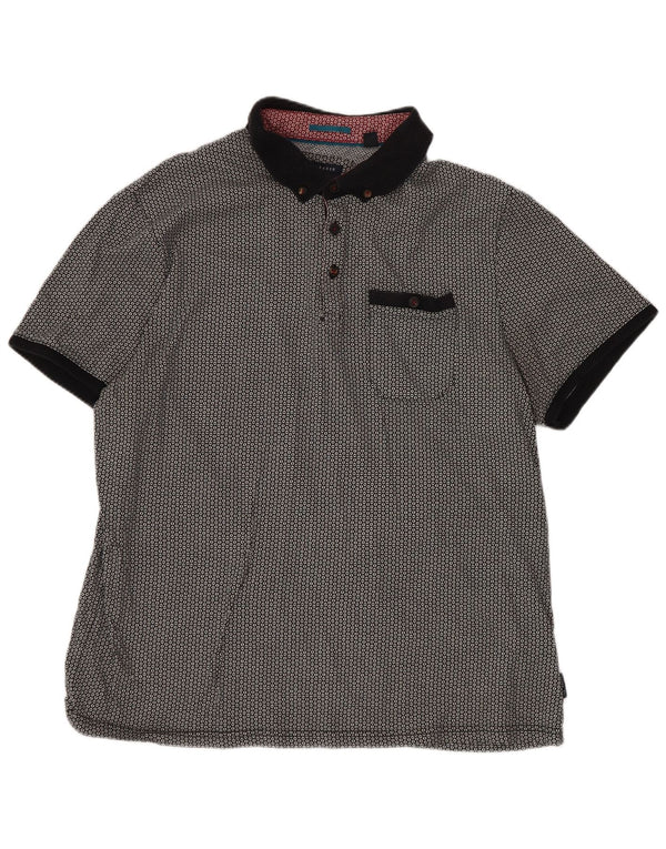 Polo Ted Baker para hombre talla 5 XL algodón geométrico negro