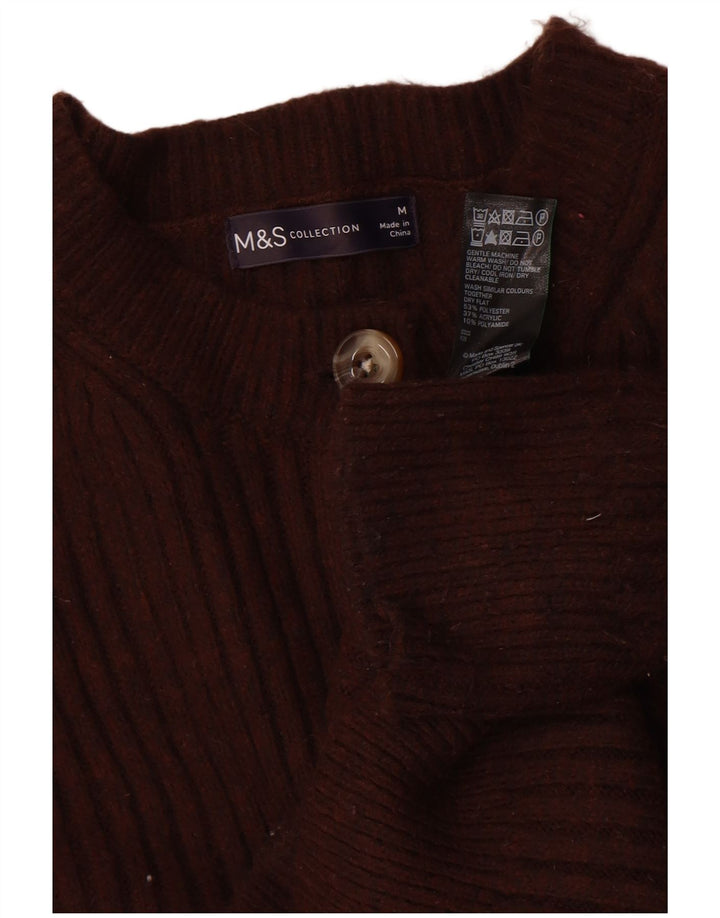Marks & Spencer Suéter tipo cárdigan para mujer UK 44 Poliéster marrón medio