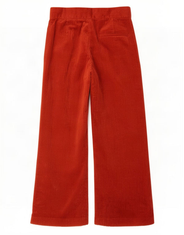 Zara Mujer Pantalones Cortos De Pana De Pierna Ancha Medianos W28 L25 Rojo