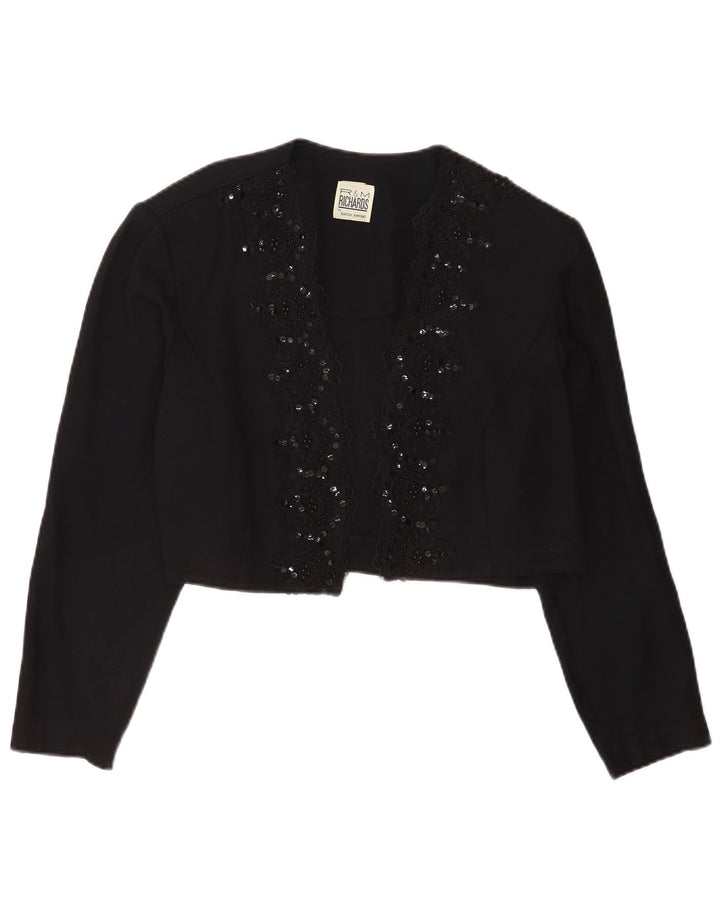 R&M Richards Chaqueta Bolero para Mujer UK 14 Medium Rayón Negro