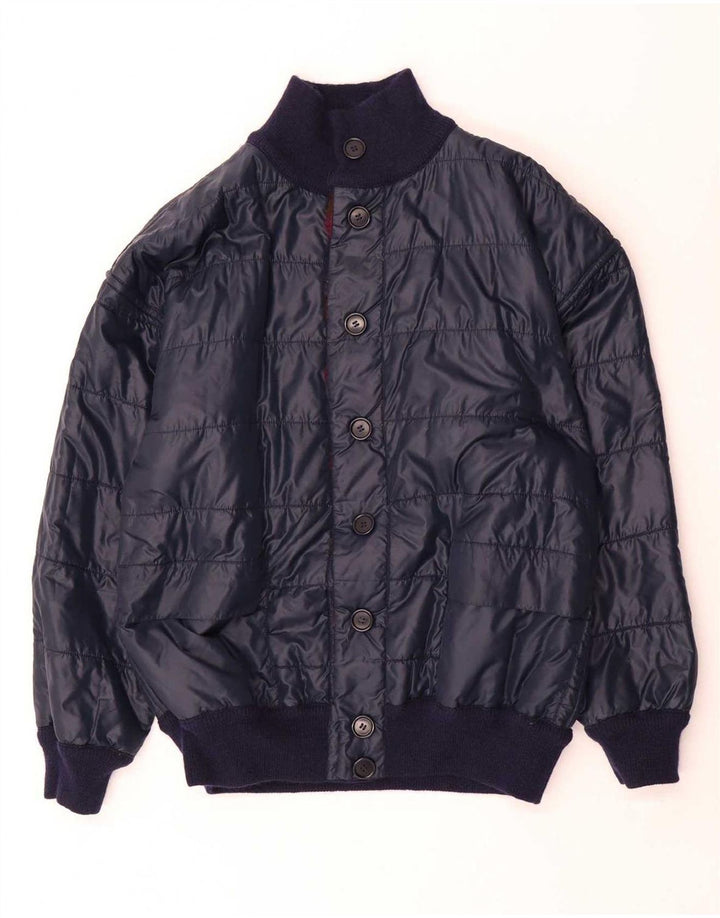 Missoni Suéter tipo cárdigan reversible para hombre IT 48 Medium Navy Blue Chevron