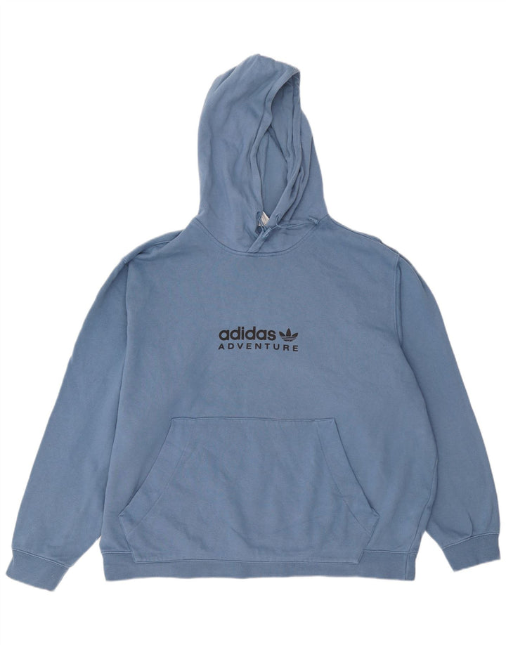 ADIDAS Hombre Adventure Graphic Sudadera con capucha Jumper 2XL Algodón azul