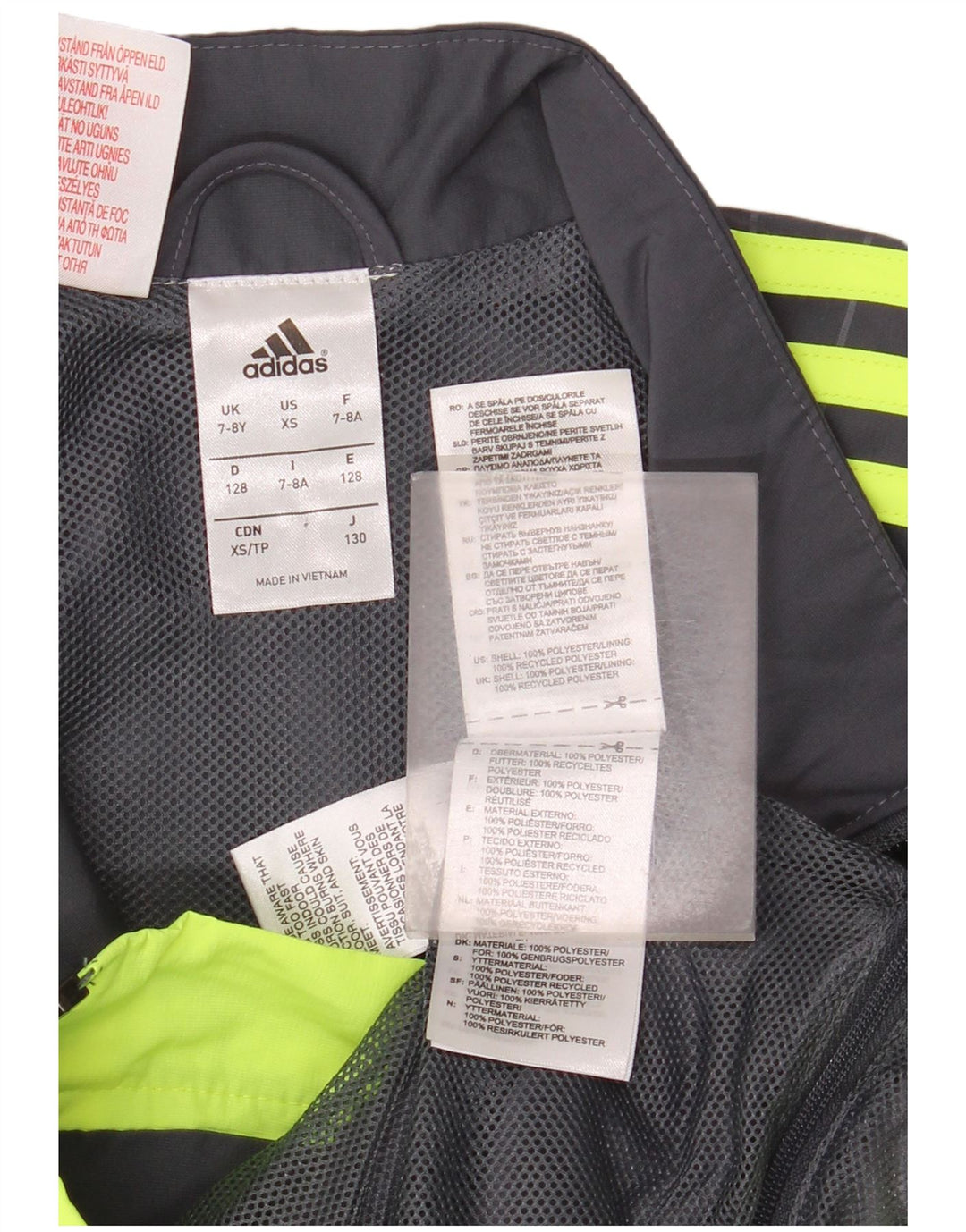 Adidas - Chaqueta de chándal con gráfico para niños, 7-8 años, color gris
