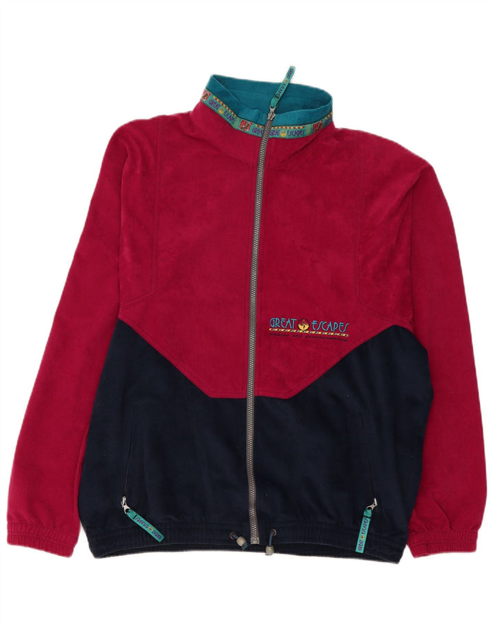 Great Escapes Chaqueta de chándal para hombre IT 50 Medium Red Colourblock Retro