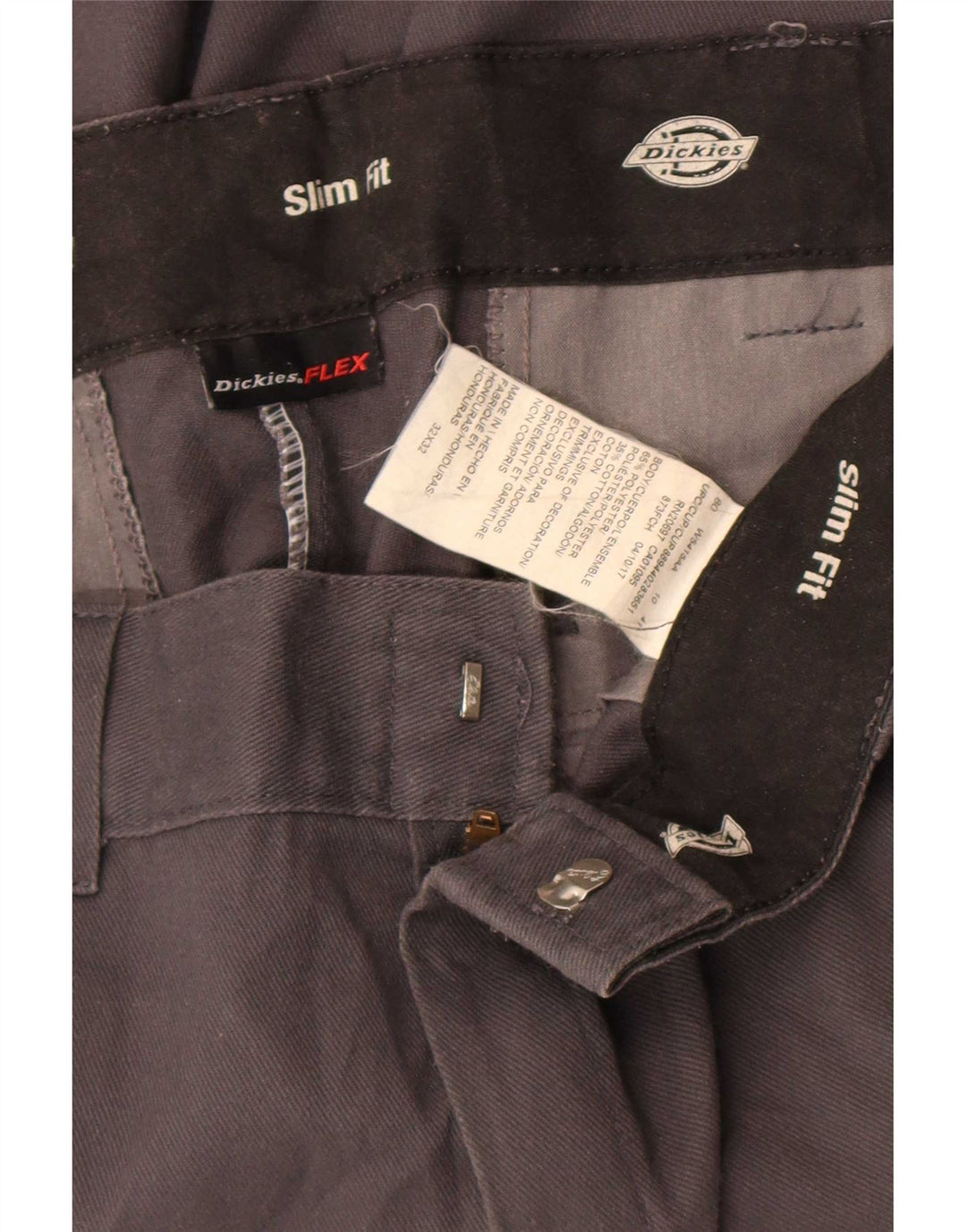 Dickies Pantalones chinos ajustados para hombre W32 L32 Poliéster gris
