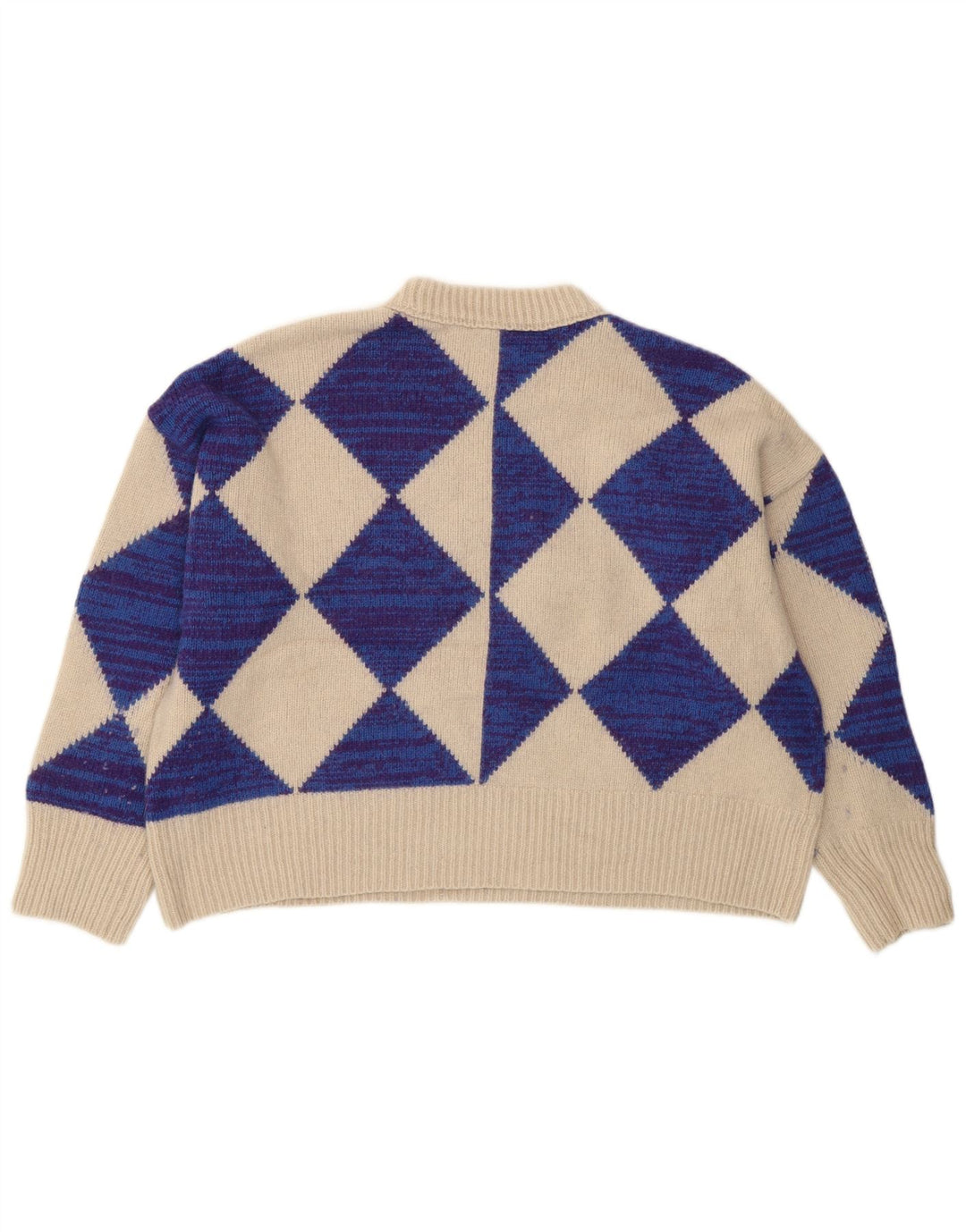 Whistle Suéter corto con cuello redondo para mujer UK 10 Small Beige Wool