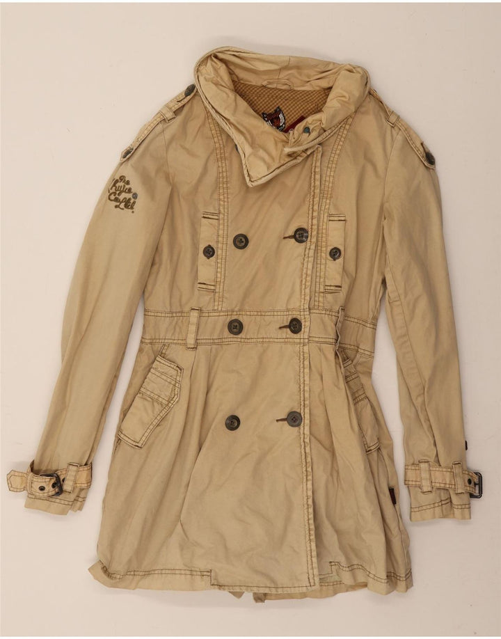 KHUJO Gabardina para mujer UK 44 Algodón beige medio