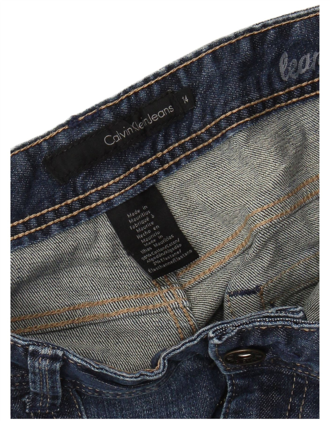 CALVIN KLEIN Vaqueros Bootcut para Mujer US 14 XL W34 L31 Algodón Azul