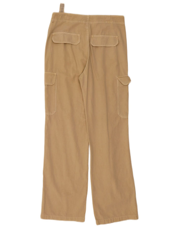 Zara Mujer Pantalones Cargo Rectos De Cintura Alta EU 38 Small W28 L31 Beige