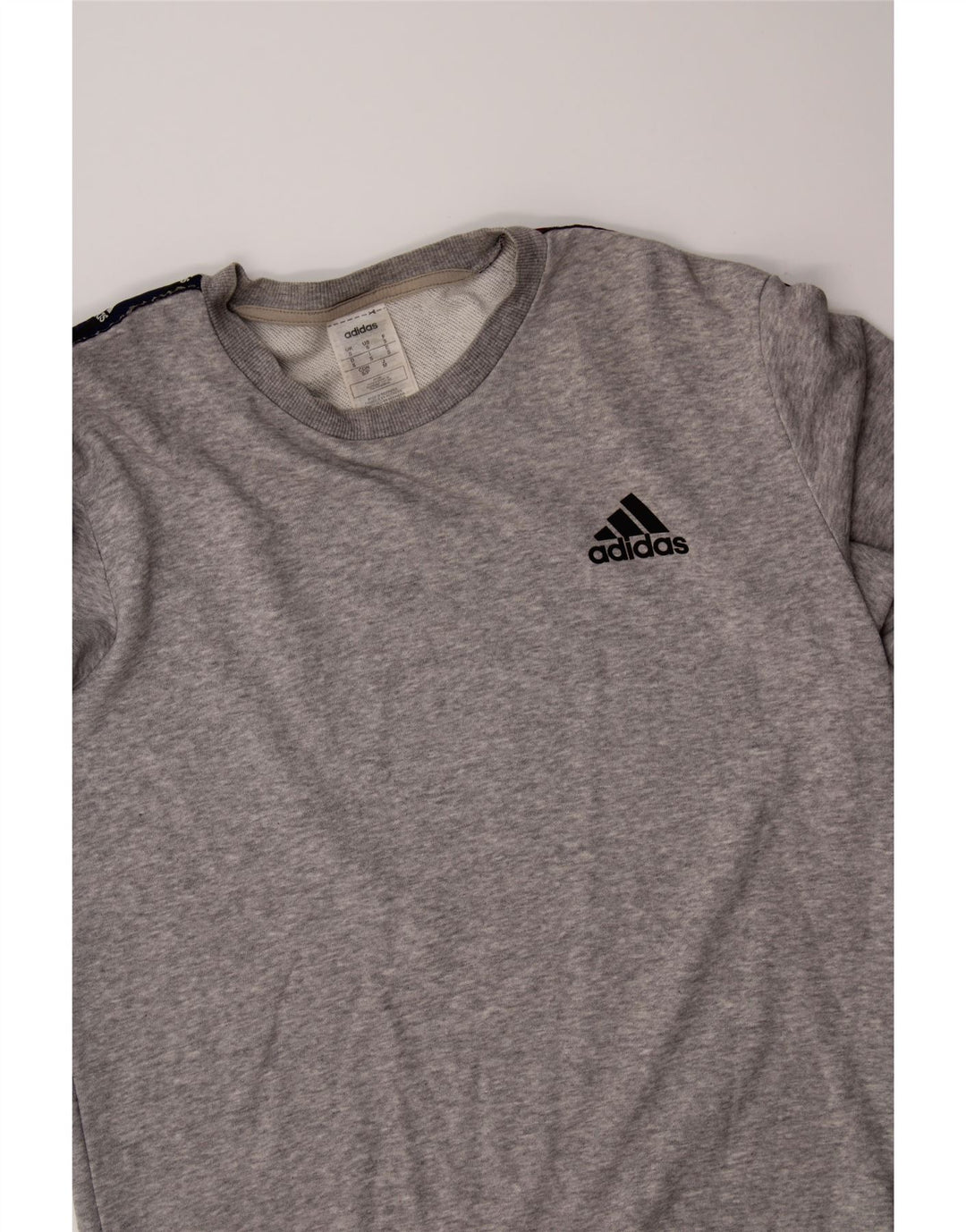 ADIDAS Mens Graphic Sweatshirt Jumper Small Grey Colourblock Cotton Vintage Adidas and Second-Hand Adidas from Messina Hembry 