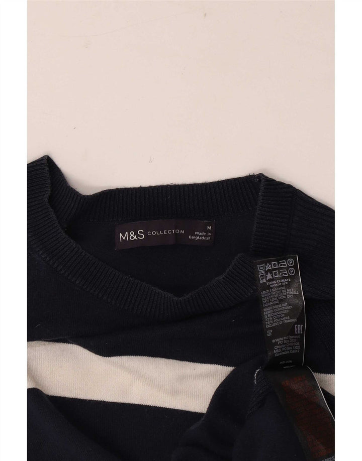 Marks & Spencer Suéter tipo jersey con cuello barco para mujer UK 40 Mediano Rayas negras