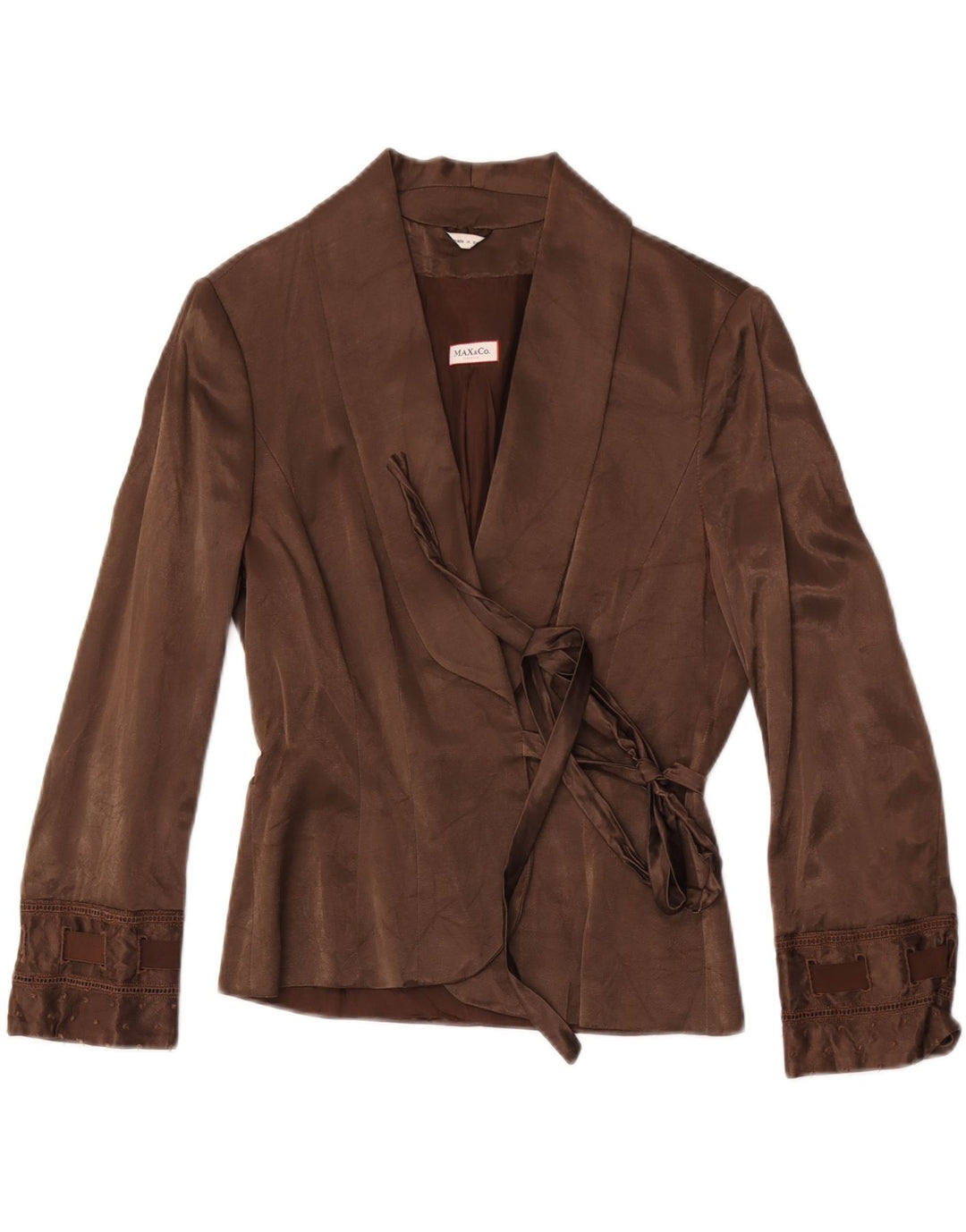 Max & Co. Chaqueta cruzada para mujer UK 44 Grande Algodón marrón