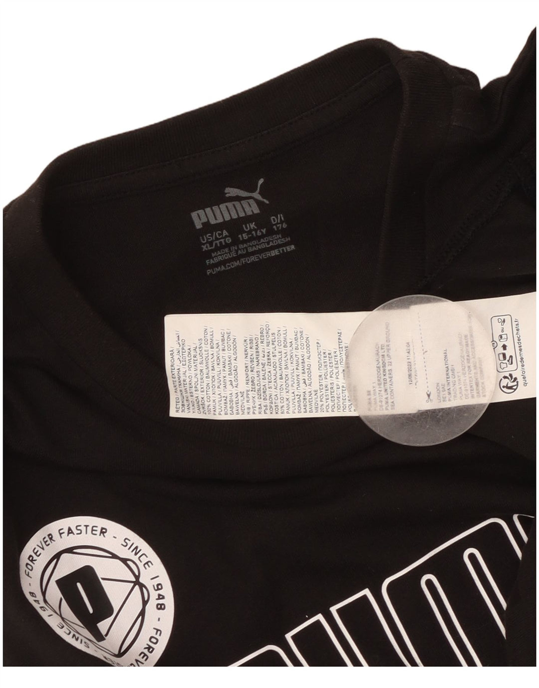 Puma Camiseta sin mangas gráfica para niños 15-16 años Algodón negro